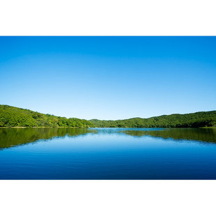 桂林山水风景画湖泊湖水蓝天白云自然景观墙贴画田园风旅游美景画