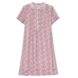 夏天大码女装气质衣服a字裙 2026巨好看特制小个子蕾丝雪纺连衣裙