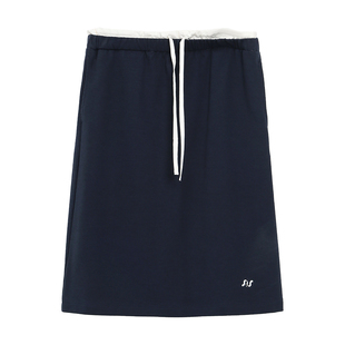 Turn Signal潮牌撞色边中长款半身裙女2026新款学院风a字半裙春季