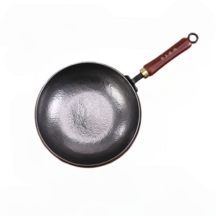 章丘大肚腩铁锅加深纯手工锻打官方旗舰家用熟铁炒锅无涂层不粘锅