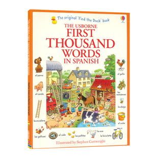 Usborne First Thousand Words in Spanish 尤斯伯恩 西班牙语 主题单词书 全彩插图 1000个单词 5-8岁 英文原版进口图书
