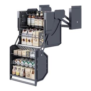 洗衣机阳台吊柜升降下拉篮厨房橱柜高柜冰箱烤箱上拉篮收纳置物架