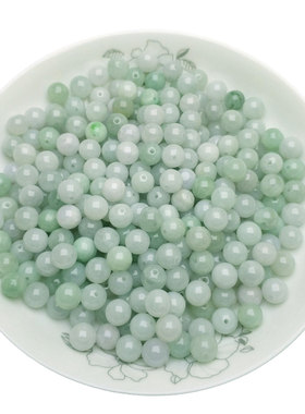 diya货油青三彩缅甸玉冰种散珠