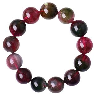 瓦萨比天然彩虹碧玺手串女通透玻璃体碧玺手链荧光马卡龙色系色