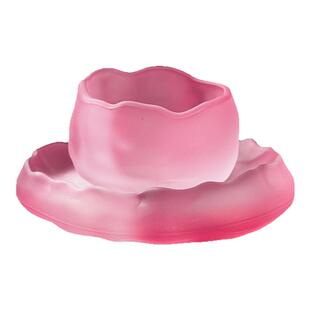 捷安玺茶杯女主人杯高颜值冰冻烧琉璃杯粉色日式喝茶玻璃品茗杯子