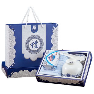 白事回礼丧事礼盒寿碗老人葬礼答谢礼毛巾丧系答谢去世追悼会礼品