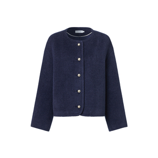 【皇室婴驼】VGRASS25冬季新款羊驼毛混纺毛呢大衣短款coco外套女