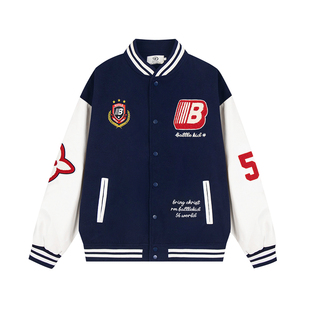 美式复古棒球服外套女秋冬季ins潮牌学院风宽松高级感飞行员夹克