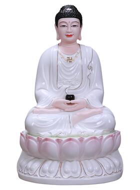 许师傅陶瓷坐古四圣像彩绘娑婆三圣如来观音地藏佛像摆件