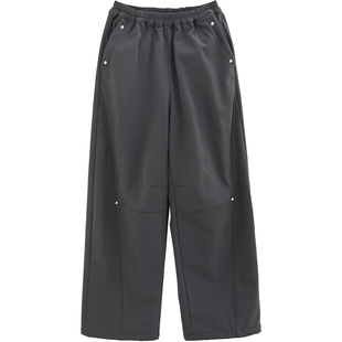 诺诺公主S1N初中生户外防风运动裤女春秋加绒休闲阔腿青少年裤子