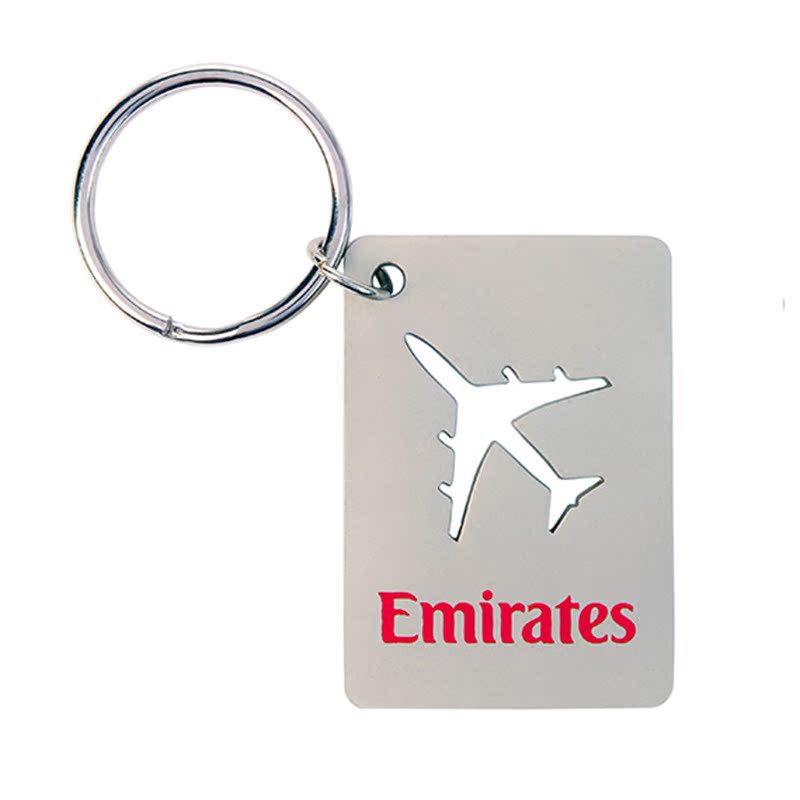 阿联酋航空镂空飞机钥匙扣 金属简约风 旅行纪念款钥匙圈挂件