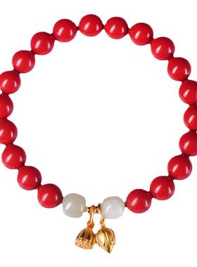 天然两世欢朱砂手串女款手链男