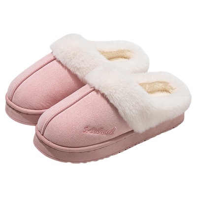 加绒加厚底棉拖鞋女士秋冬季2025新款居家保暖防滑外穿毛毛拖鞋男