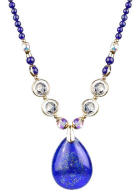 天然青金石鸿澜吊坠女水晶