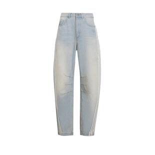 阿迪达斯三叶草女装2026春季新款经典复古牛仔裤弯刀运动裤KG0200