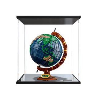 适用乐高21332地球仪亚克力展示盒 透明玻璃盒子防尘罩手办收纳盒