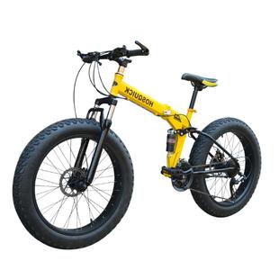 大体重胖人大轮胎变速折叠越野自行车雪地车双减震成人山地车男款