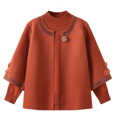 柔软亲肤宽松遮肚2件套装开衫