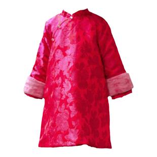儿童旗袍冬季改良中国风棉衣长款汉服女童唐装外套拜年服中式礼服