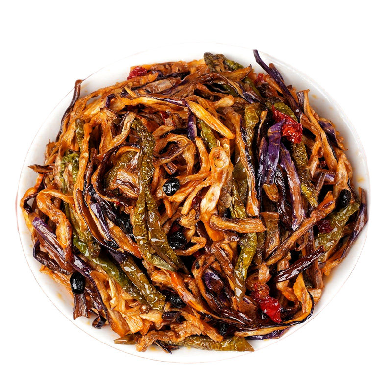 酱烧茄子干辣椒延边东北风味