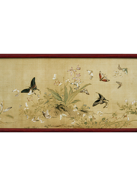 盈浩非遗铜雕画《百蝶图》摆件
