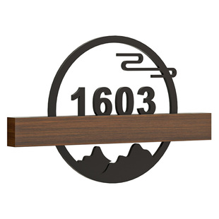 2026年新款门牌号高级感轻奢创意门牌号码牌家用定制住宅入户门口中古风装饰别墅新中式个性带感应灯发光订制