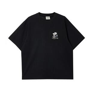 绫致杰克琼斯男装夏季T恤时尚简约纯色立体熊猫刺绣圆领宽松