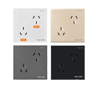 86型插座面板6六孔错位三三插眼斜两个10a家用暗装16安双三孔墙插