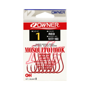 日本OWNER欧纳倒钓钩 5177红Wacky专用细条管付歪嘴千又路亚鱼钩