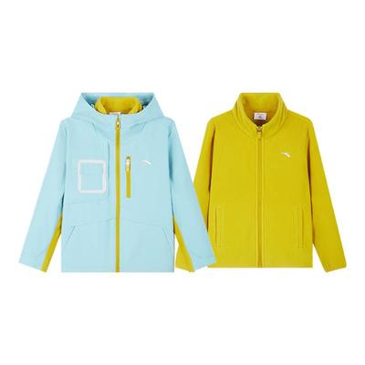 安踏儿童装男大童外套三合一两件套冲锋外套秋冬新款户外风衣