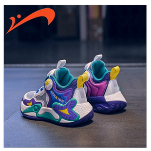 贵人鸟男童鞋2026春款新款网面透气运动鞋男孩潮牌实战防滑篮球鞋