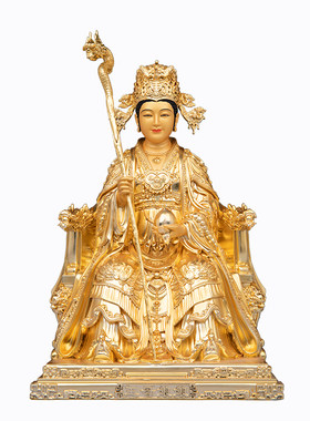 王母娘娘神像玉帝王母像天公黄铜鎏金瑶池金母真身西王母供奉摆件