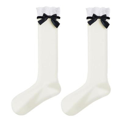 蝴蝶结蕾丝花边小腿堆堆袜子少女