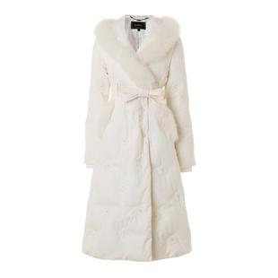 【商场同款】MAXRIENY冰雪女王羽绒精致轻奢宫廷肌理狐狸毛条外套