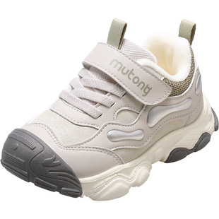 牧童儿童户外鞋冬季男童加绒保暖登山鞋轻便减震棉鞋女童运动鞋子