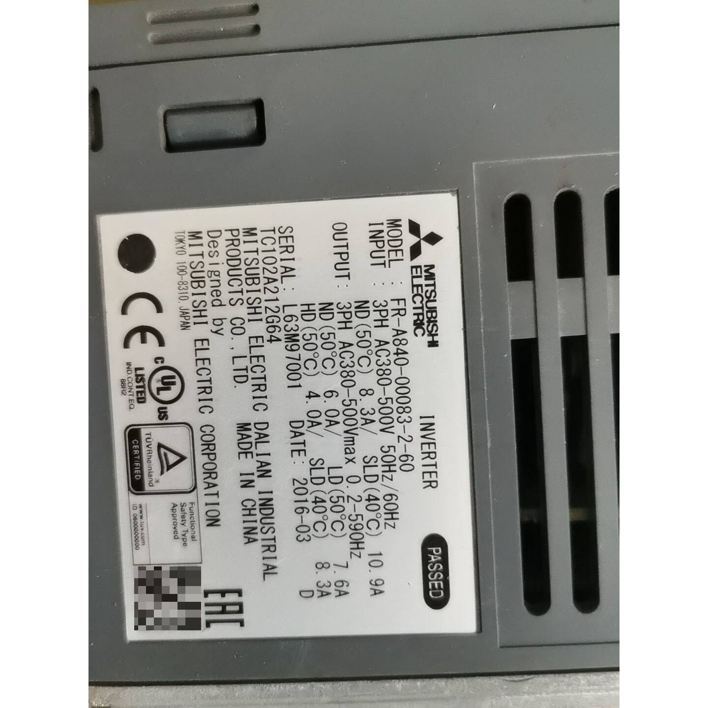 议价三菱A840变频器2.2KW/380V, FR-A840-0
