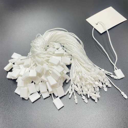 跨境爆品出口品质手标签粒线方吊穿扣绳子饰品绳子扣吊牌方形挂绳