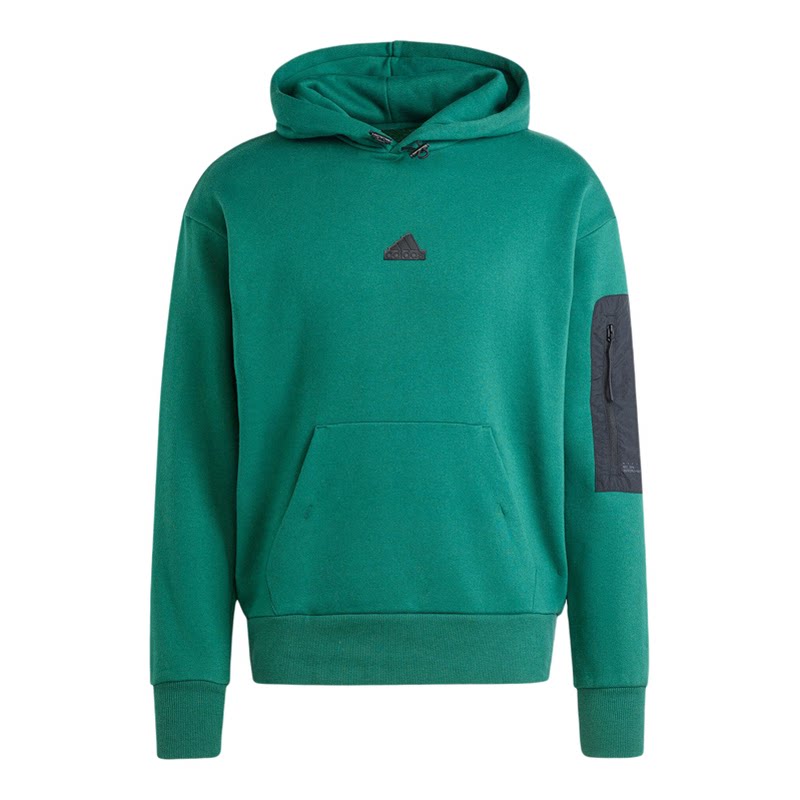 adidas2024AW加绒保暖连帽卫衣