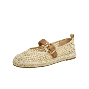 TATA他她小香风网面渔夫鞋女鞋透气单鞋凉鞋2025夏季新款CWD01BQ5