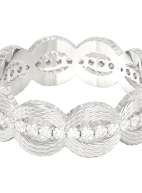 Mouhooland/暮后之地杏花钻圈编织戒指925银食指戒情侣款指环小众