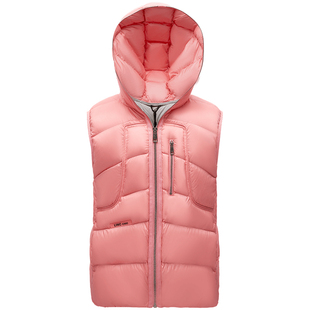 LINC金羽杰羽绒服女新款羽绒马甲女外穿潮酷连帽轻薄羽绒马甲5097