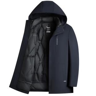 爸爸羽绒服男可拆卸冬季新款加厚保暖商务时尚鹅绒中老年冬装外套