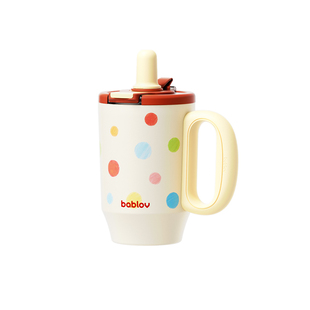 bablov吸管保温杯女生高颜值水杯生日礼物大容量陶瓷覆层内胆杯子