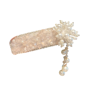 2026新款发夹流苏珍珠水晶侧边夹女士夹子新中式国风碎发整理BB夹