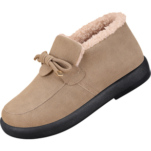 老北京棉鞋女2025新款冬季加绒加厚豆豆鞋棉鞋防滑保暖妈妈布鞋