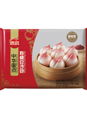 思念寿桃包360g豆沙馅方便早餐