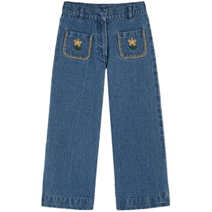 Shinyee▲emile et ida aw24女童阔腿裤灯芯绒长裤直筒牛仔裤