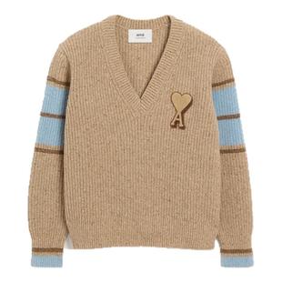 【季末甄选】Ami Paris 男女同款毛巾绣ADC羊毛毛衣 爱心学院风