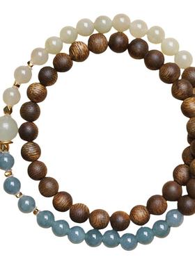 合慕海南棋楠沉香本命年南红手链