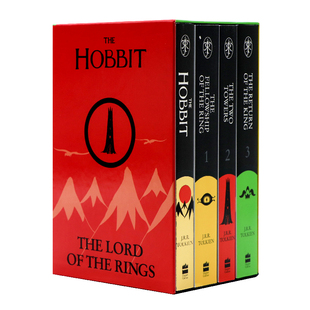 现货 指环王霍比特人4册盒装 英文原版小说 The Hobbit and the Lord of the Rings托尔金魔戒系列青少年经典文学J. R. R. Tolkien